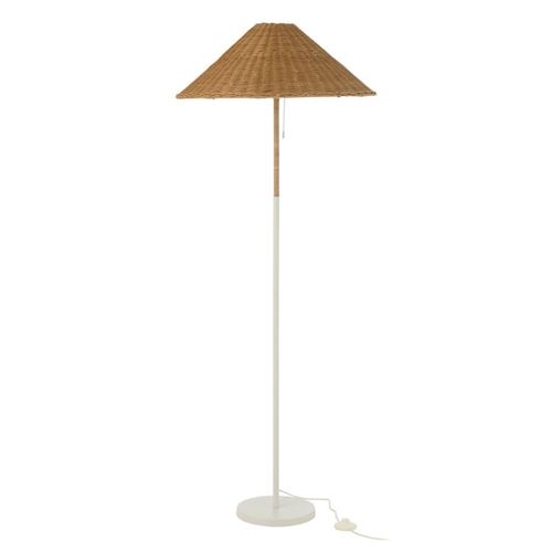 Non Communiqué Blanc Lampadaire En Rotin "Preston" 154Cm Naturel &