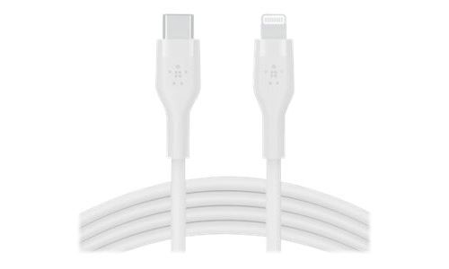 Belkin BOOST CHARGE - Câble Lightning - 24 pin USB-C mâle pour Lightning mâle - 1 m - blanc - pour Apple iPad/iPhone/iPod (Lightning)