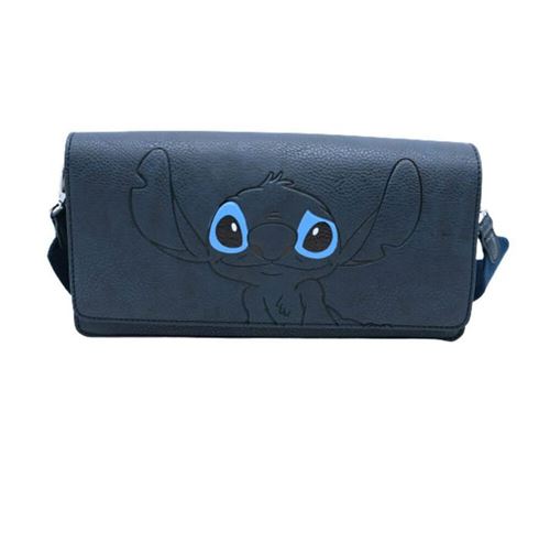 DISNEY Stitch - grand sac bandoulière, femme, souple, sherpa bleu