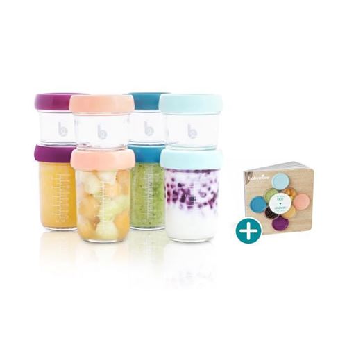 Babymoov Babybols en verre - Multiset - Pots de conservation hermÃ©tiques 4x100 ml + 4x220 ml