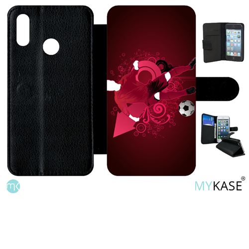 Etui My-Kase pour P smart 2019 - football vector - Simili-cuir Noir
