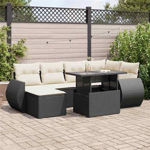 Non Communiqué Noir Ensembles Canapes. Fauteuils Et Tables De Jardin Vidaxl Resine Tressee 7 Pieces X 71 X 69 7 Personnes