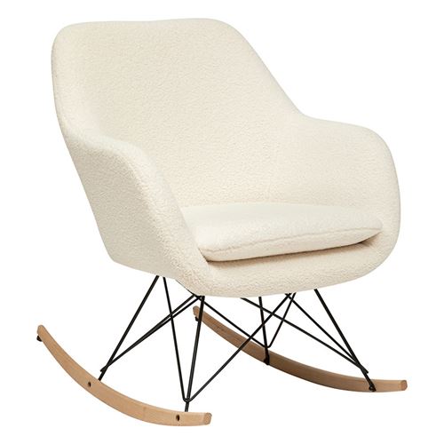 Atmosphera Blanc Fauteuil À Bascule Bouclette - Image 2