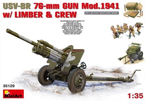 Usv-br 76mm Gun Mod.1941 W/limber &crew - 1:35e - Miniart