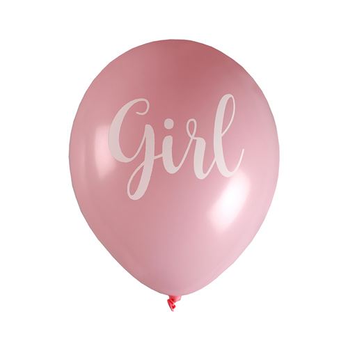 8 ballons latex baby shower girl ø23cm rose - 000765900000005