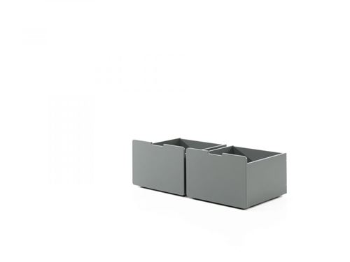 Non Communiqué Multicolore 2 Tiroirs De Rangement Pour Lit Gris