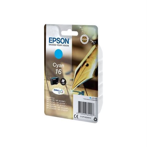 Epson 16 - 3.1 ml - cyan - original - cartouche d'encre - pour WorkForce WF-2010, 2510, 2520, 2530, 2540, 2630, 2650, 2660, 2750, 2760