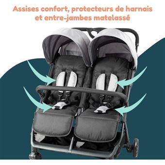 Poussette double Pour jumeaux et pour enfants d age rapproches de la naissance a 36 mois Poussettes Achat prix fnac