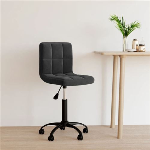 VIDAXL - Chaise de bureau pivotante - Velours - Noir - Image 3