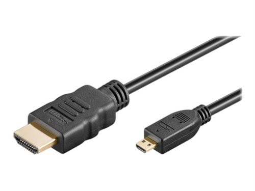PremiumCord - Câble HDMI avec Ethernet - HDMI mâle pour HDMI micro mâle - 1 m - blindé - noir