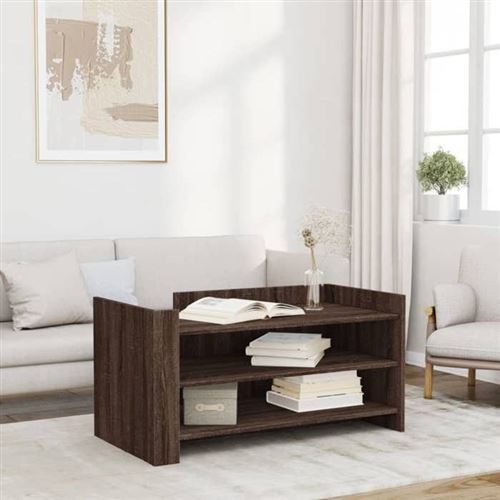 vidaXL - Table basse - Style contemporain - Marron - 100 x 50 x 50 cm - Image 2