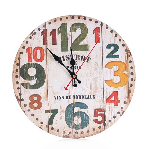 GENERIQUE - Horloge Murale - Style Vintage - Bois - Blanc - Image 2