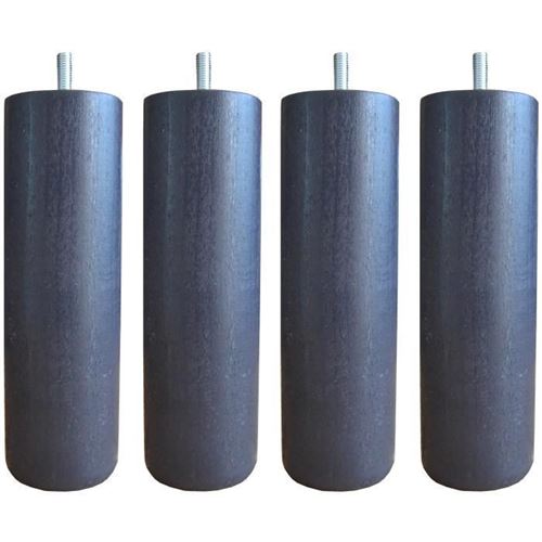 Jeu De Pieds Cylindriques O 7 Cm H 17 Cm Gris Anthracite - Lot De 4