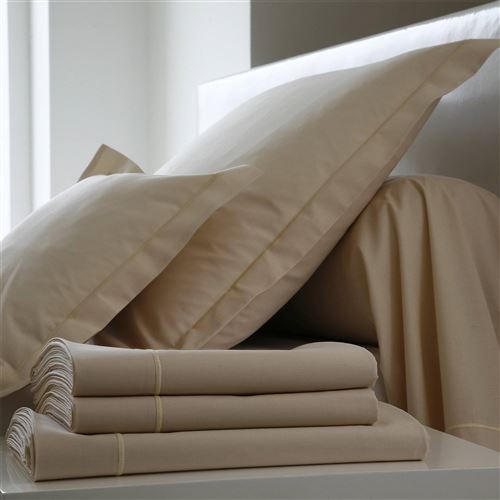 Drap housse Coton BLANC DES VOSGES - Ivoire - 80 x 200 cm