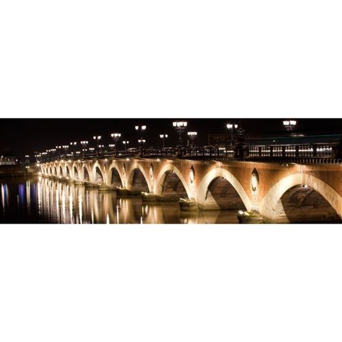 ARTIS Toile imprimée Pont de Pierre Nuit - Chassis bois - 45x135 cm