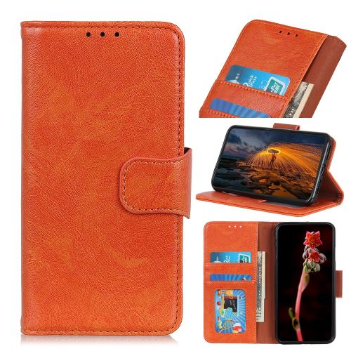 Coque en TPU support fendu nappa orange pour votre Samsung Galaxy A10