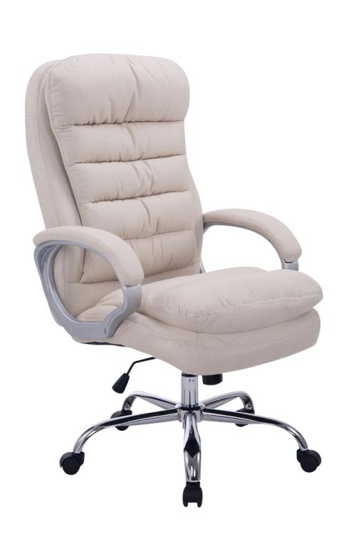 Fauteuil de Bureau Big Vancouver en Tissu avec Rembourrage doublé et Capacité de Charge de 235 Kg- Couleur Crème