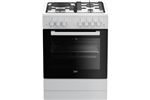 Beko FSS63110DWCS - Cuisinière - pose libre - largeur : 60 cm - profondeur : 60 cm - hauteur : 85 cm - avec système auto-nettoyant - blanc