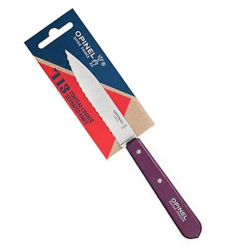1 couteau office crante opinel n 113 violet aubergine lame 10 cm inox