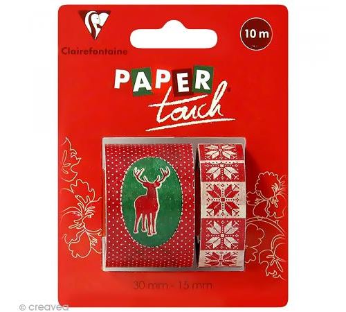 Masking tape Clairefontaine - Noël - 2 rouleaux assortis