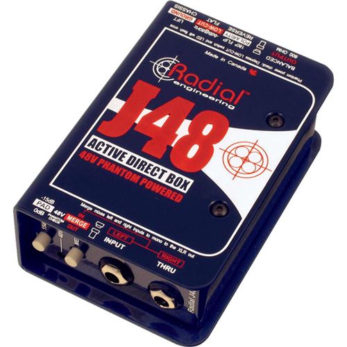 Radial J48 Di Active + Alim. Phantom 48V Boîtes De Direct