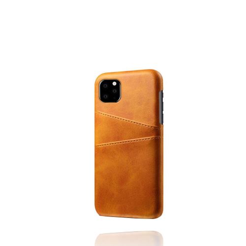 Coque en cuir antichoc avec double fente pour Apple iPhone 11 6.1 - Orange
