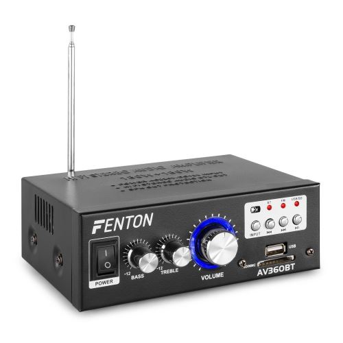 Fenton Av360Bt Amplificateur Stéréo Bluetooth 2 Canaux , 80W Rms (2X40W À 8 Ohms) , Usb / Sd / Aux