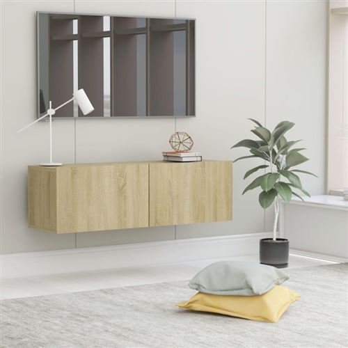 Vidaxl - Meuble tv Ch&ecirc;ne sonoma 100x30x30 cm Agglom&eacute;r&eacute; Ch&ecirc;ne sonoma