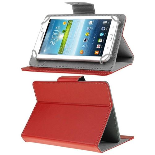Yonis Rouge Housse De Protection Support Pliable En Simili Cuir Pour Tablette 9 Pouces