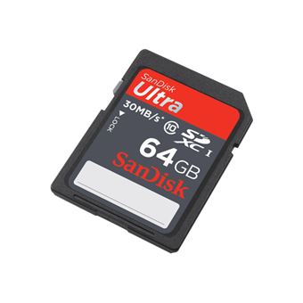 Carte Mémoire SanDisk Ultra Micro SDXC 64 Go, Classe 10, UHS-I, Renouvelée