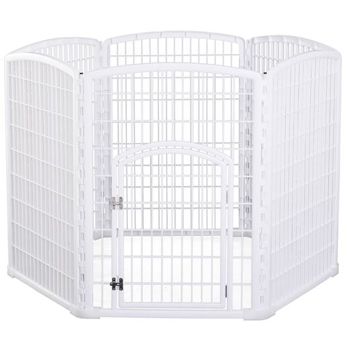 Luxe parc enclos modulable pour chien 6 panneaux + 1 porte