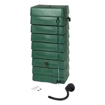 Récupérateur Deau Tonneau Forme Murale 320 Litres Nature Longueur 60 Cm Largeur 40 Cm Vert