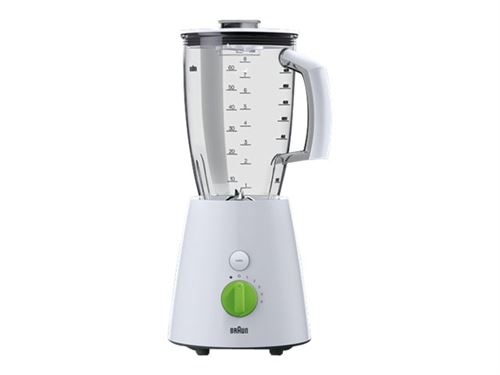 Braun Tribute Collection Jb 3010 - Bol Mixeur Blender - 2 Litres - 800 Watt - Blanc/Vert
