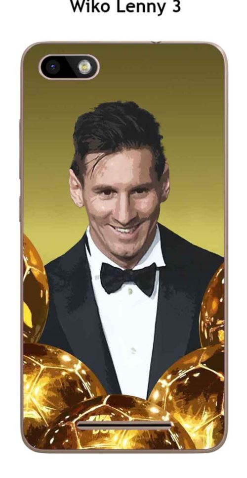 Coque Wiko Lenny 3 design Messi le ballon d'or