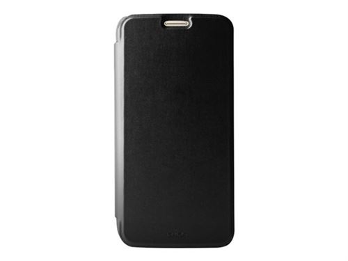 PURO Booklet Crystal Case - Flip cover voor mobiele telefoon - polycarbonaat, ecoleer - zwart - voor Samsung Galaxy S7 edge