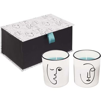 Coffret de 2 bougies The Home Deco Factory Senteur fleur de coton Arty