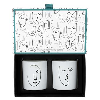 Coffret de 2 bougies The Home Deco Factory Senteur fleur de coton Arty