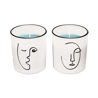 Coffret de 2 bougies The Home Deco Factory Senteur fleur de coton Arty