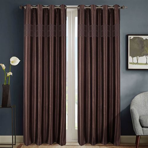 Paire rideaux occultant Orion - chocolat - Dimensions : 140x260cm