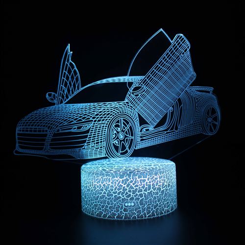 Stack Lampe 3D Tactile Veilleuses Enfant 7 Couleurs Avec Telecommande - Voiture #120 - Image 1