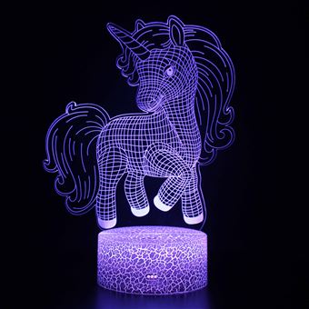 Lampe 3D Tactile Veilleuses Enfant 7 Couleurs avec Telecommande - Licorne #1172 - 1