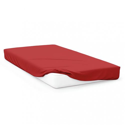 Drap housse en coton 57 fils 70x140 cm BEBE rouge, par Soleil d'ocre