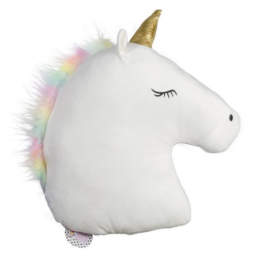 Totum coussin licorne 40 x 33 x 4 cm blanc/ rose
