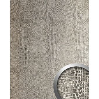 LEGUAN Design revêtement mural auto-adhésif WallFace 12893 Aimantin Simili cuir peau iguane gris argent 2,60 m2 - 1