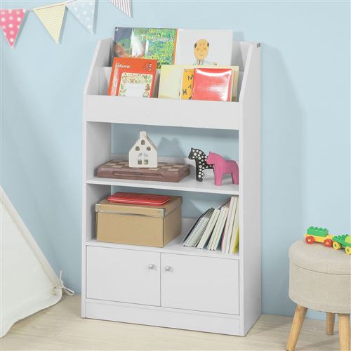 Bibliothèque à Livres Étagère de Rangement Jouets pour Enfants KMB11-W SoBuy®