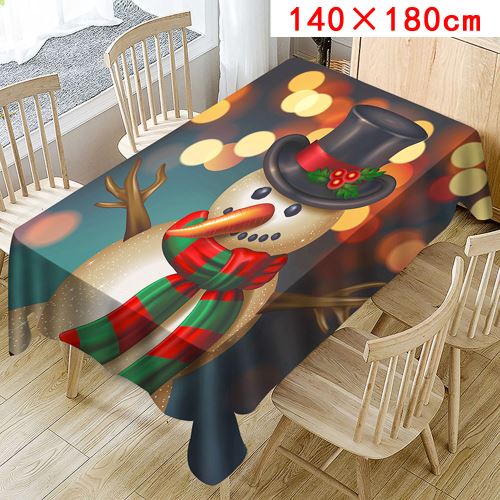 Nappe de Noël Imprimer Rectangle Table Cover Holiday Party Home Decor_Kiliaadk372