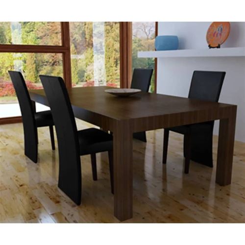 vidaXL Chaises de salle à manger 4 pcs Noir