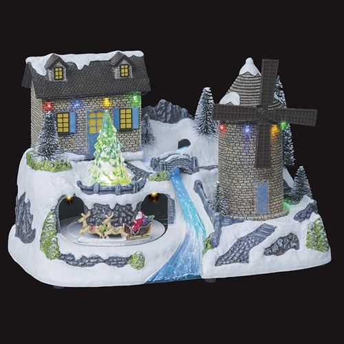 Moulin à Vent Solaire Lumineux LED – Décoration Noël Extérieure, 97 Cm, Couleurs Changeantes – Pour Jardin, Balcon