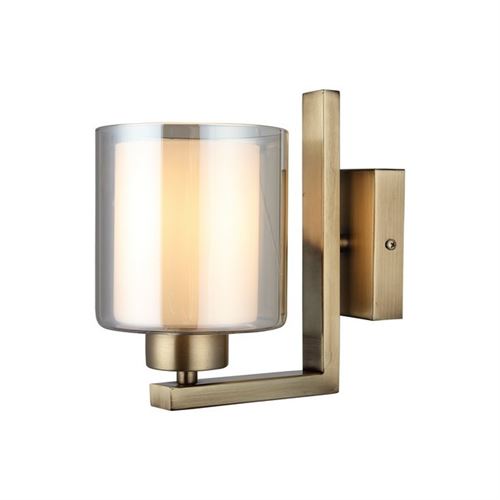HOMEMANIA Lampe Murale Voda - Applique - Or en Métal, Verre, 12 x 21 x 20 cm, 1 x E27, Max 40W