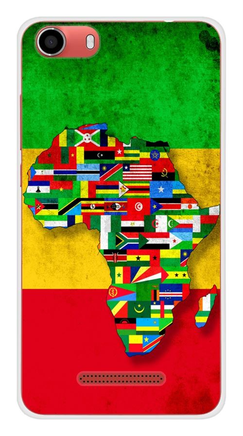 Coque en silicone imprimée compatible Wiko Lenny 2 Drapeau Africa Unite